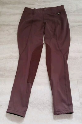 Kerrits Women s Sz XL Knee Patch Breeches Tights Brown Pull On Riding Equestrian
