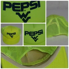 Vintage Pepsi Cola West Virginia Neon Snapback Trucker Hat 1980's