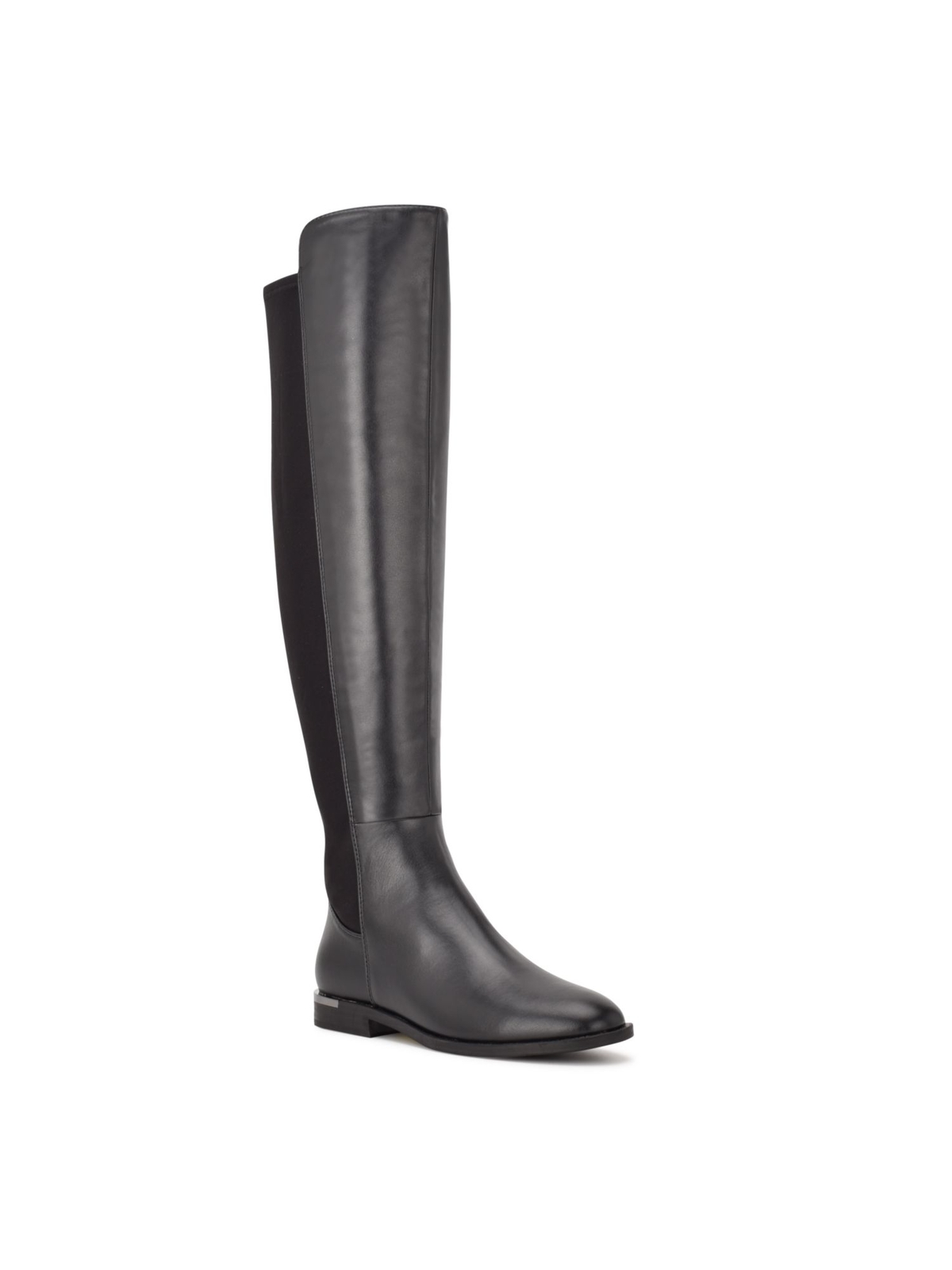 Женские черные сапоги NINE WEST из эластичного материала Allair с круглым носком на блочном каблуке длиной 7,5 м