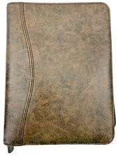 DAY-TIMER Brown Simulated Leather Desk Size Day Planner - #43184 