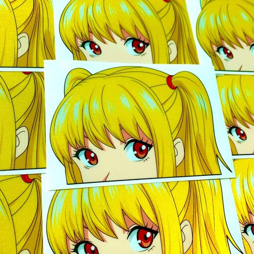 MISA REFLECTIVE ANIME GIRL PEEKER STICKER DEATH NOTE CAR DECAL - Picture 2 of 2