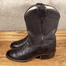 VINTAGE OLATHE COWBOY BOOTS COMPANY BLACK LEATHER MENS SZ. 8.5 D MADE IN USA