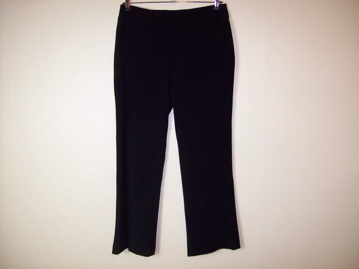 Dress Barn Size 12 Womens Black Pants Flat Front Dress Career Pant