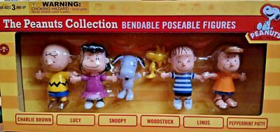 ''THE PEANUTS COLLECTION''-Boxed Set of (6) Fig.s-Bend/Pose-NJ Croce PRESTINE -NEW