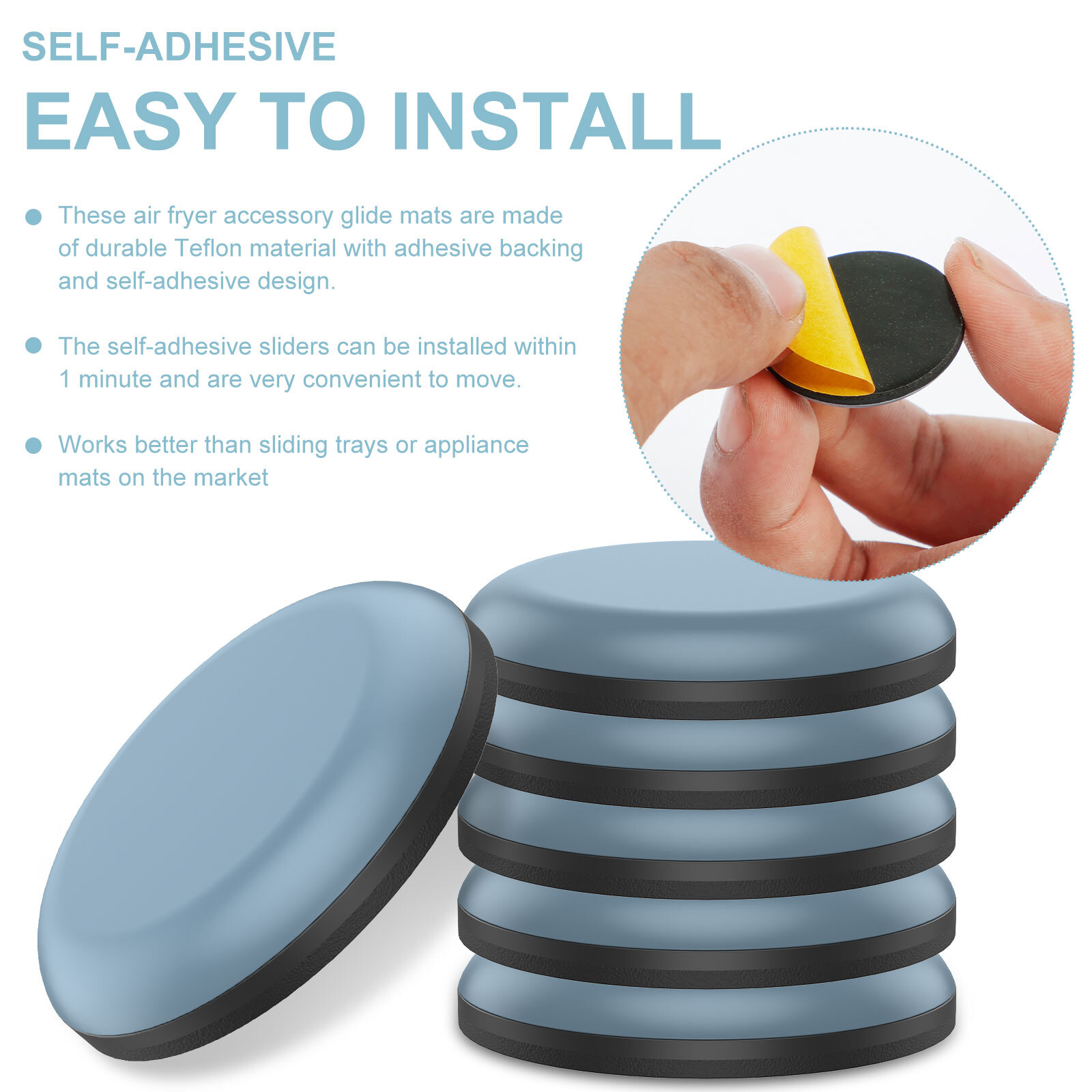 20Pcs Kitchen Appliance Sliders 3.5inch Teflon Self Adhesive Chair Silent ☪ eBay