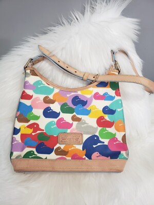 RARE Dooney And Bourke Wonder Duck Colorful Rainbow Shoulder Bag