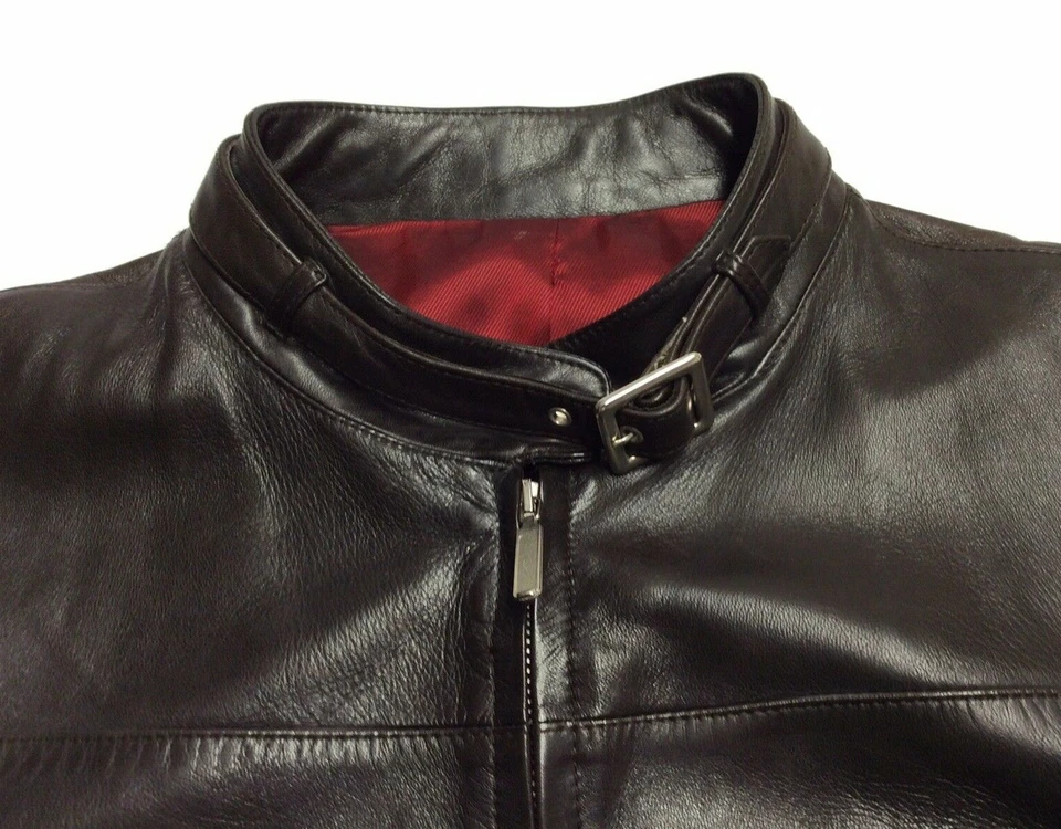 De Colección John Bartlett Italia Chaqueta de Cuero Motociclista Rider Café Corredor Suave Lujo L Foto 3 de 4
