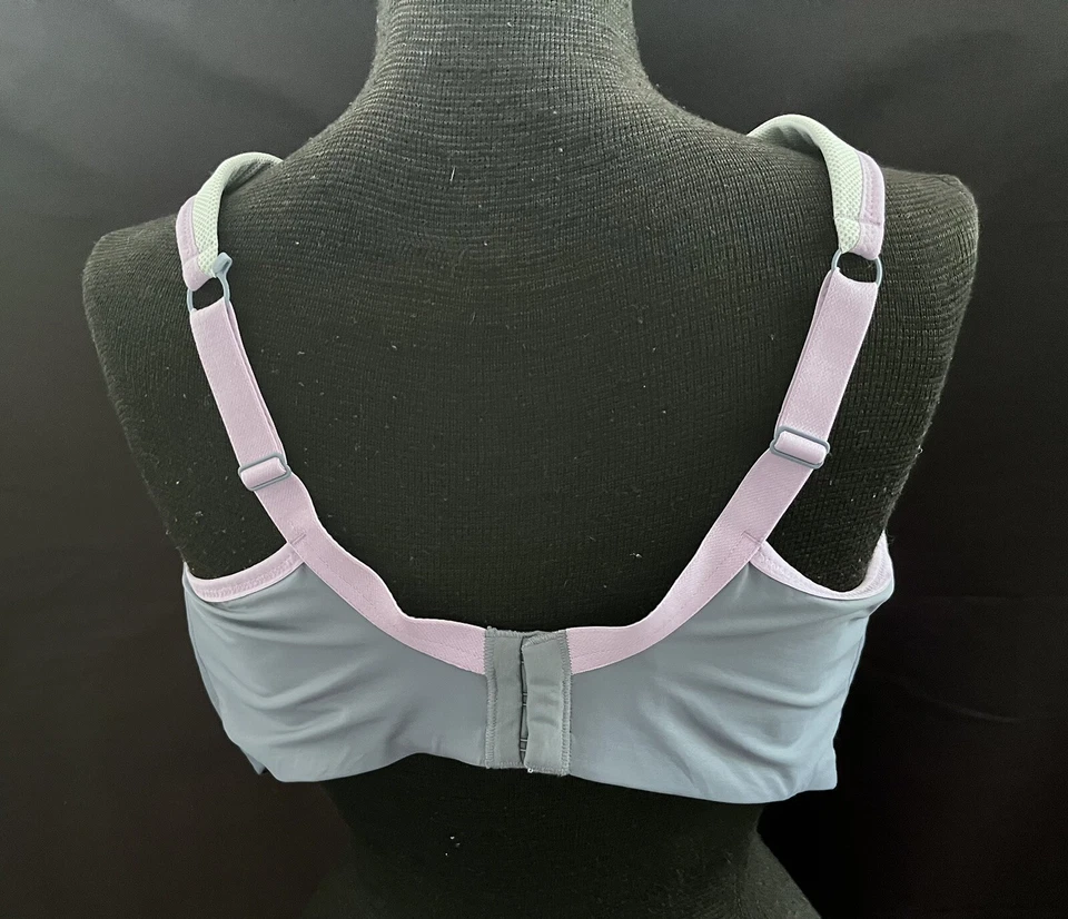 Sujetador deportivo acolchado con aros gris panache y lavanda, estilo 5201 - talla 40GG Foto 2 de 4