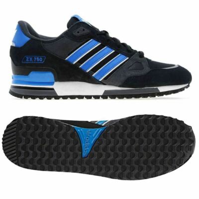 adidas バスケットボールシューズ ブラック/ブルー Adidas Originals Men's ZX 750 Trainers in Black Shoes | eBay
