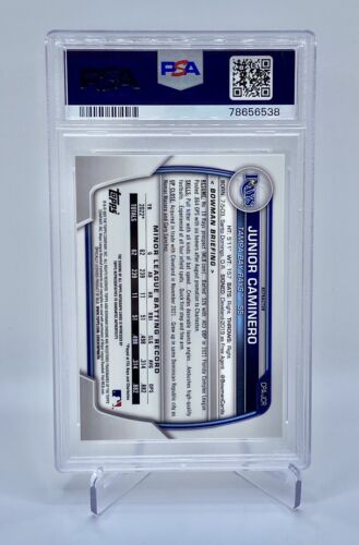 Junior Caminero 2023 Bowman Chrome 1st Auto RC Refractor /499 #CPA-JCR - PSA 9 - Picture 2 of 2