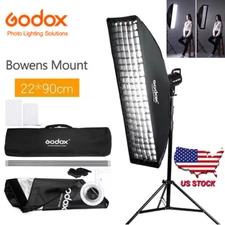 US 2Pack Godox 22x90cm SoftBox Honeycomb Grid Softbox+Bowens Mount Speedring