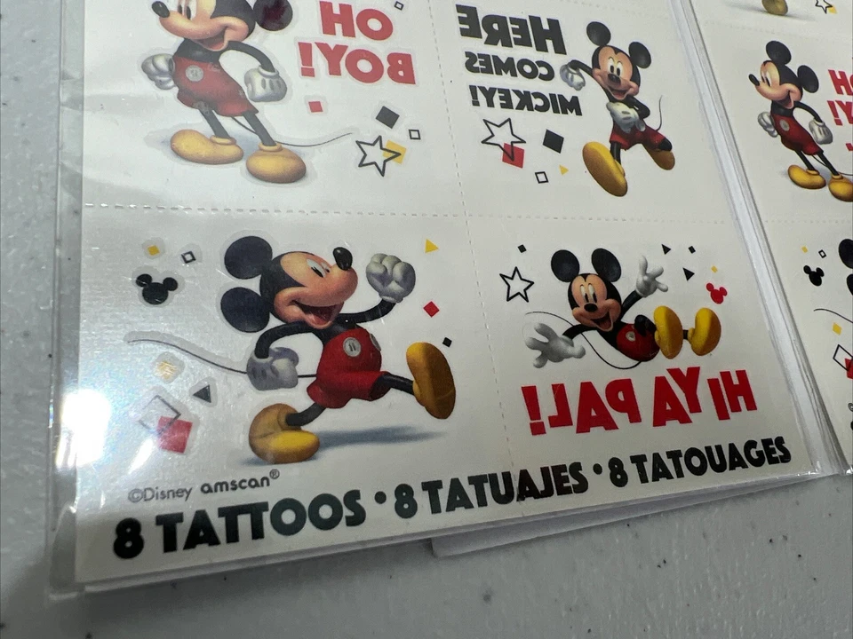 Mickey Mouse 24 Temporary TATTOOS Birthday Party Favor Stocking Stuffers 3 Packs - Image 4 of 4