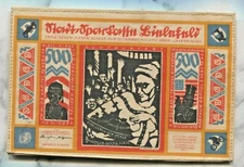 FANTASTIC HISTORICAL BIELEFELD SILK 500 MARK NOTGELD, 1923