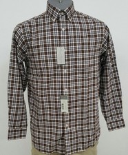 Daniel Cremieux Signature 3 Brown Blue Plaid L/S Men's Shirt NWT 89.50 S M