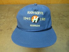 Vintage Blue Hawkeye Seed Hybrids 1995 corn beans snapback hat trucker cap