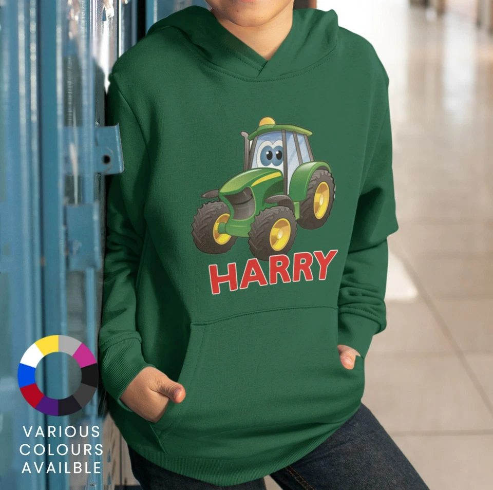 SWEET TOPS PERSONALISIERTER TRAKTOR INSPIRIERTER PULLOVER HODDIE KINDER GESCHENKIDEE