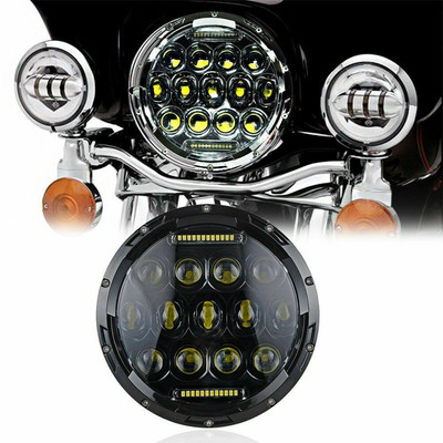 7''inch LED Headlight Hi/Lo Sealed Beam DRL for Harley Dyna Cafe Racer Bobber