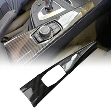 LHD Real Carbon Fiber Idrive Panel Cover Trim Fits 14-20 F32 F33 F36 428i 435i