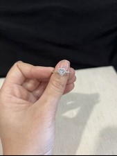 925 Sterling Silver Womens Girls CZ Heart Promise Anniversary Dainty Ring Sz 8