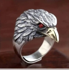 Red Eye Eagal Unique Ring , You Get What You See East Fit All Crazy Bikers Ring 
