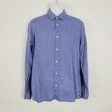 Ted Baker London Blue Pattern Button Down Casual Shirt Siz eLarge