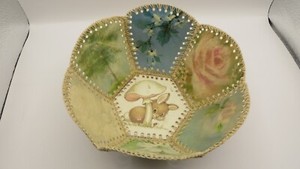 Vintage Handmade Crocheted Flowers Bunny Duck Greeting Card  Basket 1940's #1