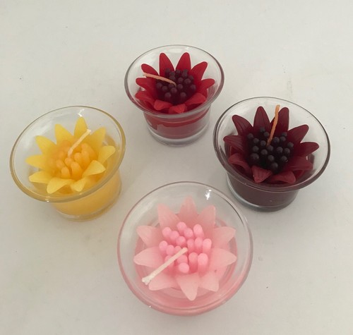 Set of Four Small Glass Candleholders - Picture 3 of 3
