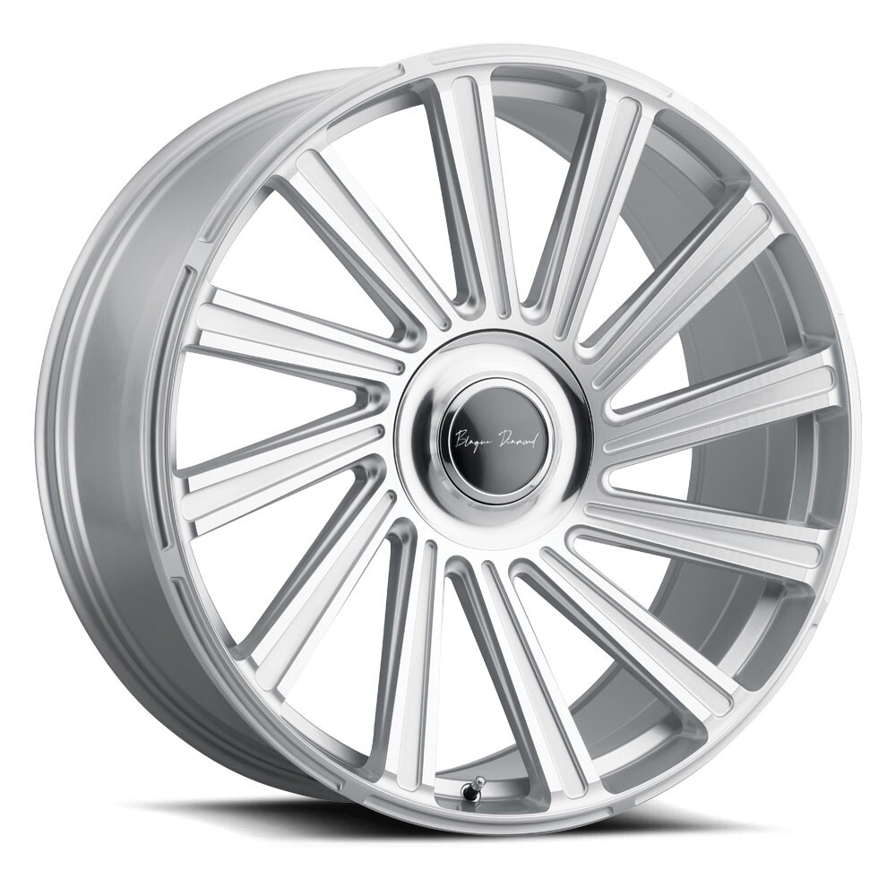 24” BD40 MACHINE SILVER WHEELS RIMS FOR ROLLS ROYCE CULLINAN PHANTOM 24X9 & 10