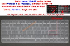 US Keyboard Skin Cover For lenovo Tianyi 100-15 100-15IBD,IdeaPad 100-15IBD 80QQ