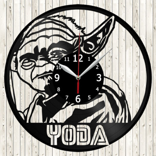 Reloj de pared de decoración de discos de vinilo Yoda hecho a mano 6013 - Imagen 1 de 12
