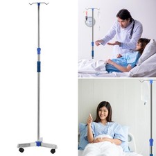 Portable IV Pole Drip Bag Stand Adjustable Pole Stand For Clinic Home Hospital