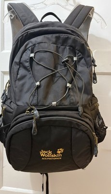 Jack Wolfskin Mens Black ACS Photopack Backpack Performance Large Camera Bag