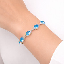 Swiss Blue Topaz Gemstone 925 Sterling Silver...