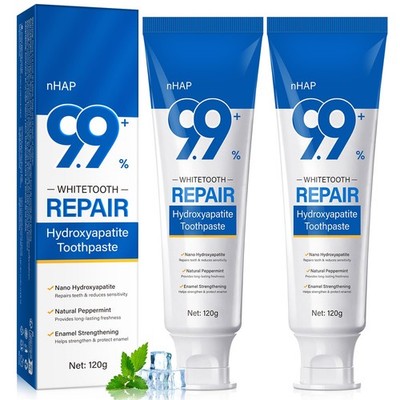 9.9% Nano Hydroxyapatite Toothpaste  2 Pack, Protects Enamel and Strengthens ...