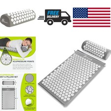 Acupressure Mat and Pillow Set with 8910 Pressure Points for Muscle Relaxation