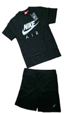 Men Nike T-shirt and Short Set, Sweat Shorts Printed 2 Peice Set Medium 32-34 