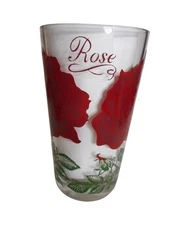 MCM Boscul Peanut Butter Drinking Juice Glass Tumbler Dark Red Rose Estate 5" #2