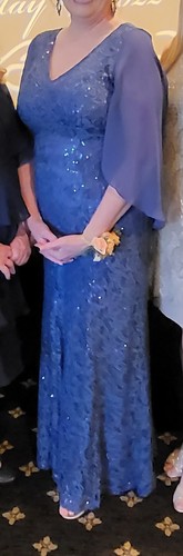 Alex Evening Full Length Gown Mother of the Bride/Groom Blue 81122479 Size 16