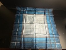 Man's Handkerchief Blue, White  Black Plaid or Striped Pattern