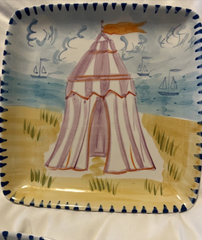 3 КВАДРАТНЫЕ ПЛАСТИНЫ KATE WILLIAMS GLOBAL DESIGN для прибрежной лодки пляжа 8 дюймов c4 - Изображение 4 из 4