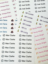 Personalised School Stickers Labels Stick on Name Tags Kids Waterproof Lunchbox