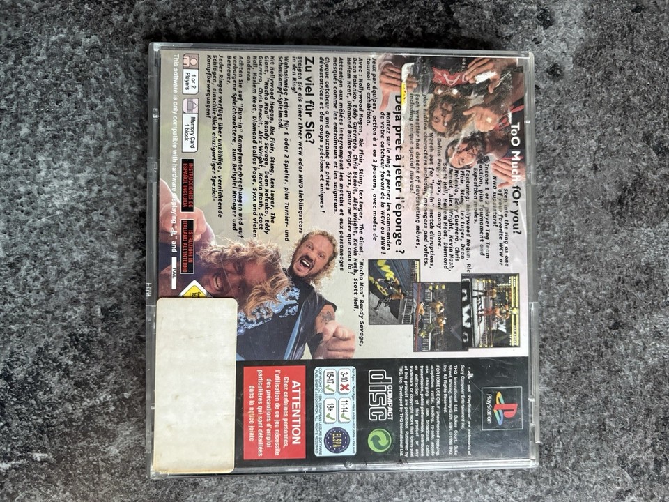 Pal Sticker WCW Nitro Sony PlayStation 1 PS1 Game PAL Black Label UK Complete CIB ...