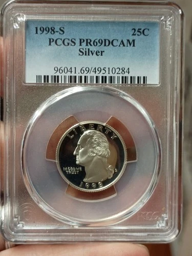1998-S PCGS PR69DCAM Silver Washington Quarter Proof 25C. Beautiful Coin!!
