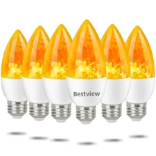 Flickering Light Bulbs,3 Modes Led Flame Effect Light Bulbs, Smart E26/E27 Ch...