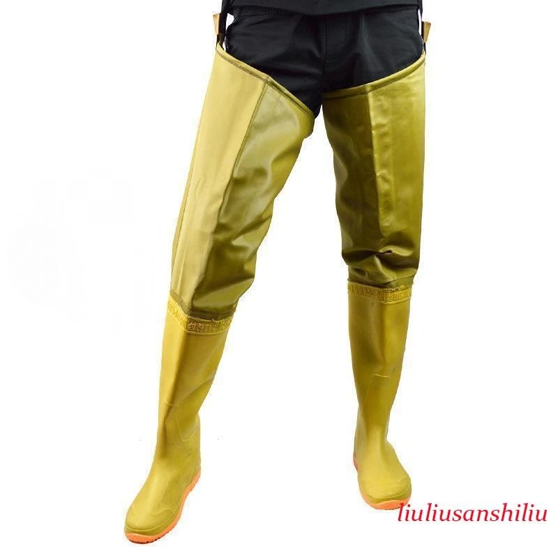 Mens Waterproof Over Knee Thigh High Boots Pull on Fishing Work Rainboots Shoes