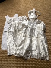 Madonna by Haddad White Satin Cristening Gown, Robe Hat, and Slip