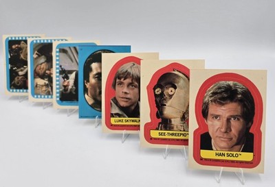 Star Wars Trading Cards 4 Vintage Karten & 3 Vintage Sticker 1983 Topps +2 Extra