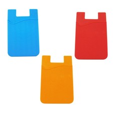 3pcs Cell Phone Holder Wallet Self Adhesive Silicone Stick-on Credit