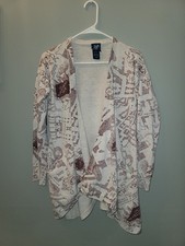 Harry Potter Map Women's Open Cardigan Hot Topic Exclusive 100% Cotton Small