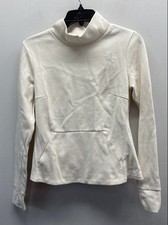 The North Face Women's Off-white Mock Neck Pullover Sweatshirt Thumbholes Sz S
